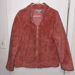 Light Pink Fuzzy Zip Up Jacket